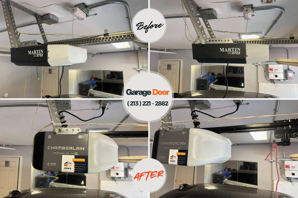Before and after: garage door repair Lander, WY